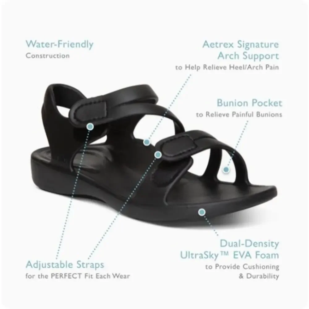 Aetrex Womens‎ Jillian Sport Sandal Size 11 Leopard Strappy Comfort Arch Support